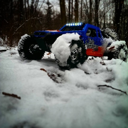 Twin Hammering through the snow