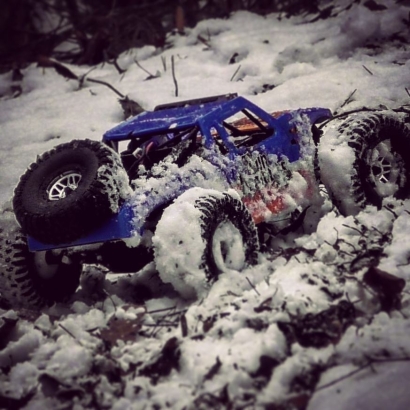 Playing in snow keeps the truck clean