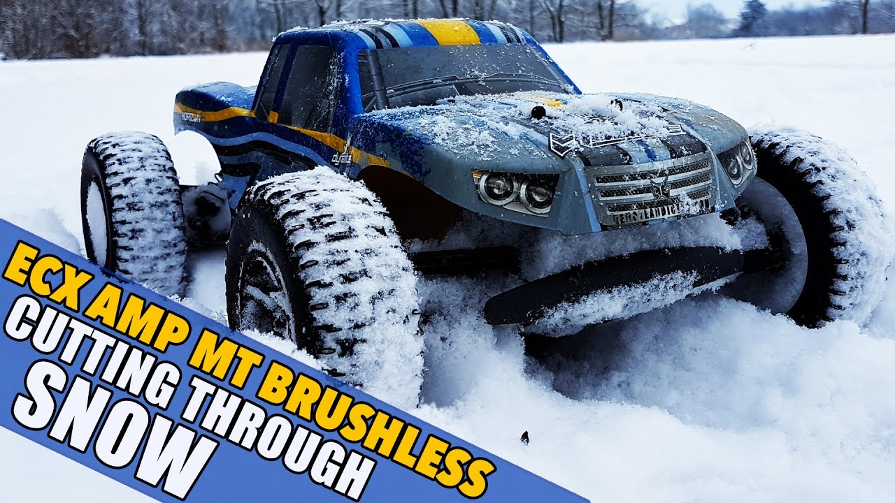 ECX AMP MT Brushless - Cutting through SNOW